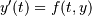y'(t) = f(t,y)